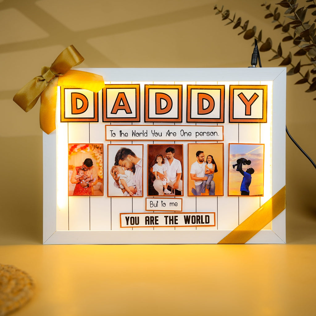 Dad, You Are My World LED Frame