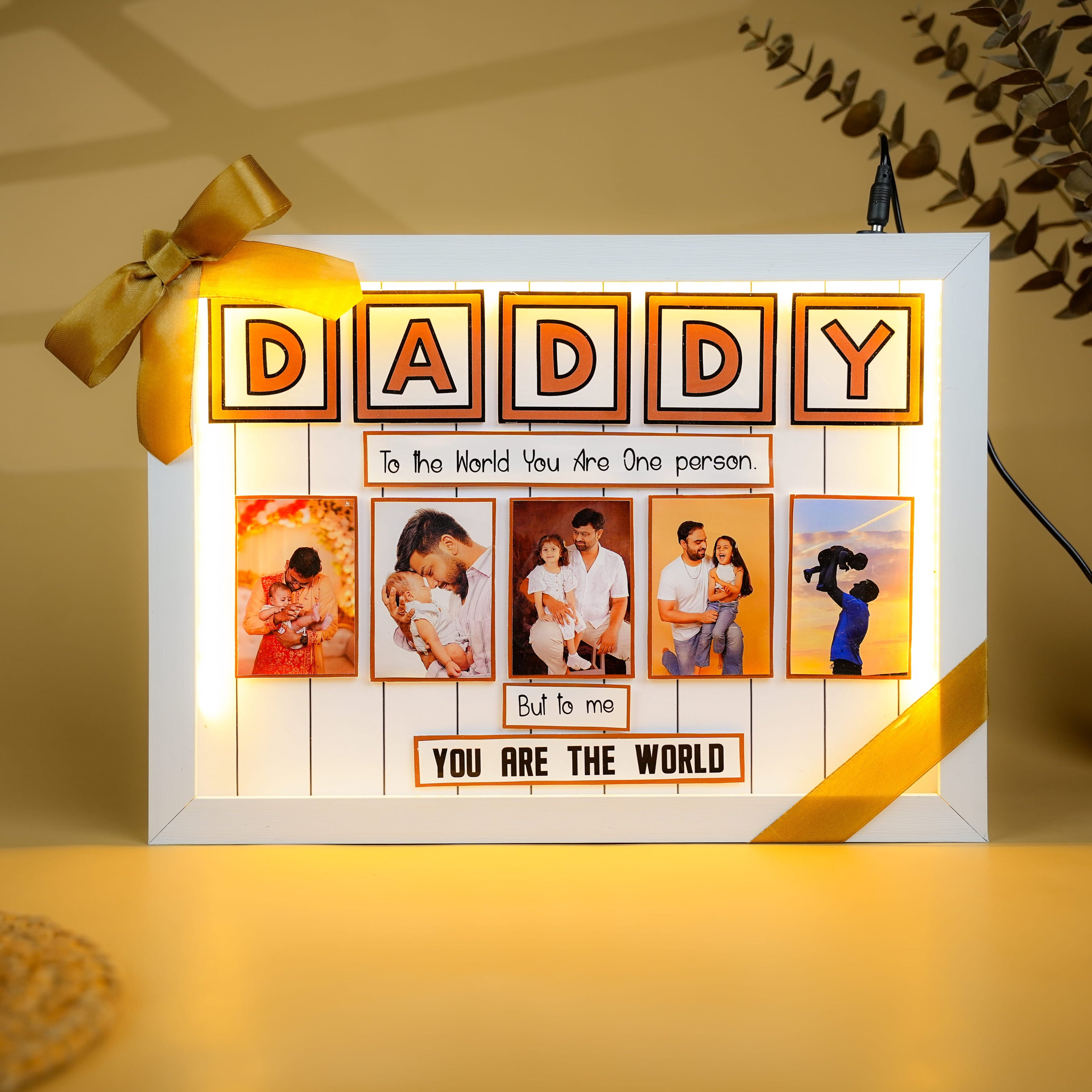 Dad, You Are My World LED Frame